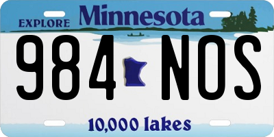 MN license plate 984NOS