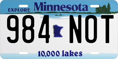 MN license plate 984NOT