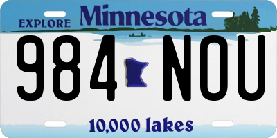 MN license plate 984NOU