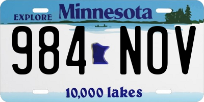 MN license plate 984NOV