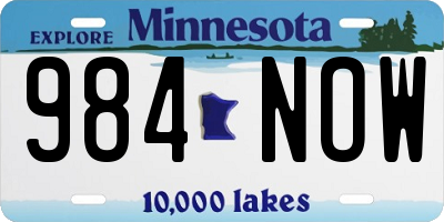 MN license plate 984NOW