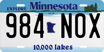 MN license plate 984NOX