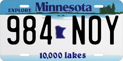 MN license plate 984NOY