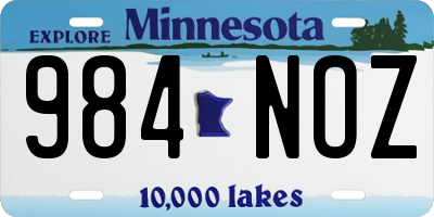 MN license plate 984NOZ