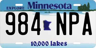 MN license plate 984NPA