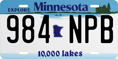MN license plate 984NPB