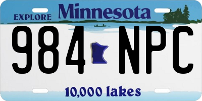 MN license plate 984NPC
