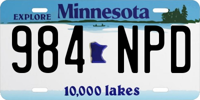 MN license plate 984NPD