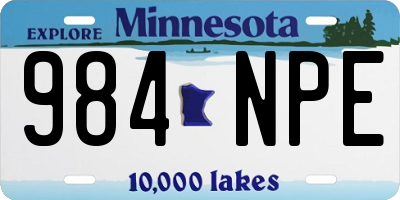 MN license plate 984NPE