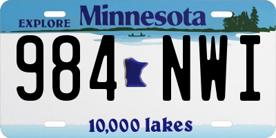 MN license plate 984NWI