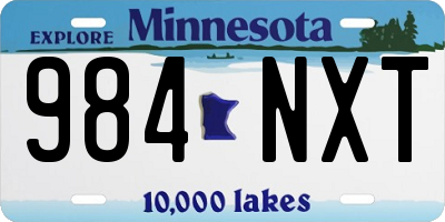 MN license plate 984NXT