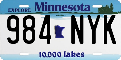 MN license plate 984NYK
