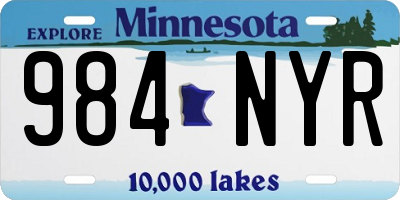MN license plate 984NYR