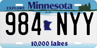 MN license plate 984NYY