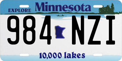 MN license plate 984NZI