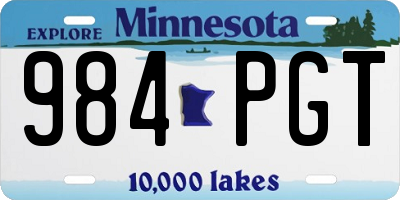 MN license plate 984PGT