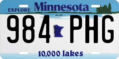 MN license plate 984PHG