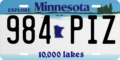 MN license plate 984PIZ