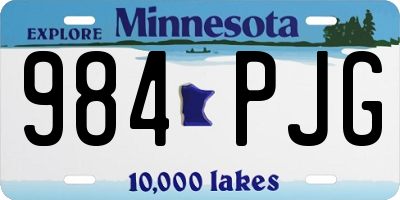 MN license plate 984PJG