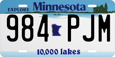 MN license plate 984PJM