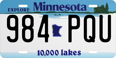 MN license plate 984PQU