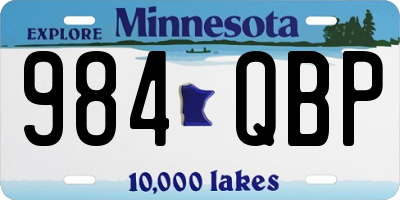 MN license plate 984QBP