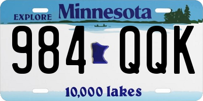 MN license plate 984QQK