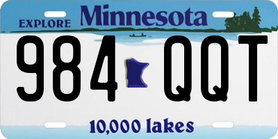 MN license plate 984QQT