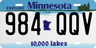 MN license plate 984QQV