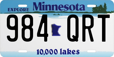 MN license plate 984QRT