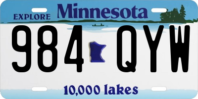 MN license plate 984QYW