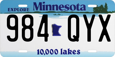 MN license plate 984QYX