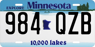 MN license plate 984QZB