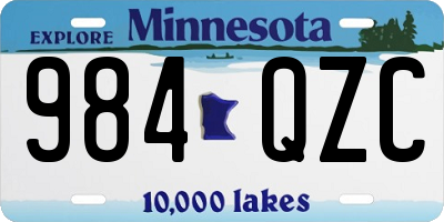 MN license plate 984QZC