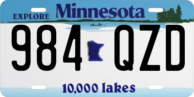 MN license plate 984QZD