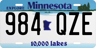 MN license plate 984QZE