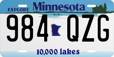 MN license plate 984QZG