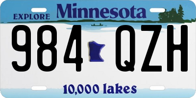 MN license plate 984QZH