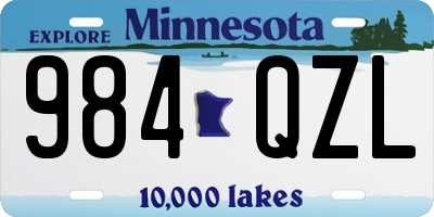 MN license plate 984QZL