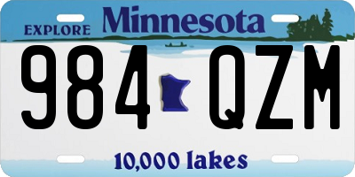 MN license plate 984QZM