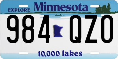 MN license plate 984QZO