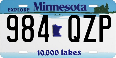 MN license plate 984QZP