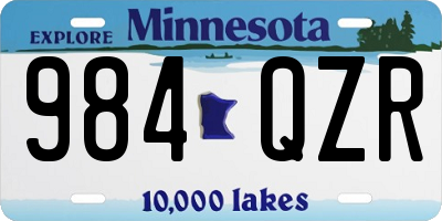 MN license plate 984QZR