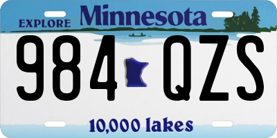 MN license plate 984QZS
