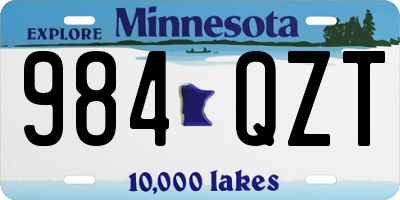 MN license plate 984QZT