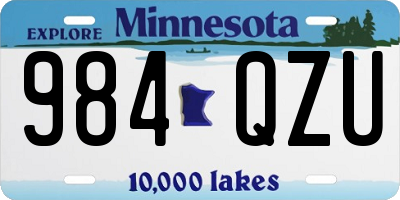 MN license plate 984QZU
