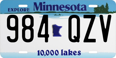 MN license plate 984QZV