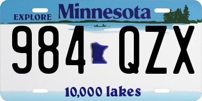 MN license plate 984QZX