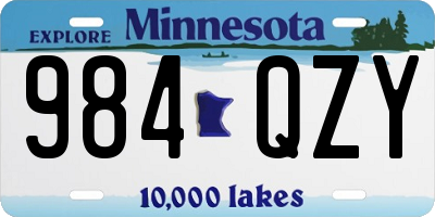 MN license plate 984QZY
