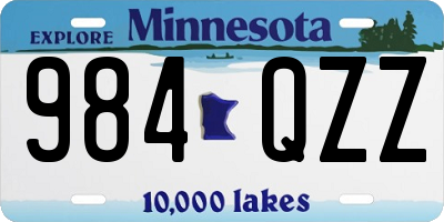 MN license plate 984QZZ